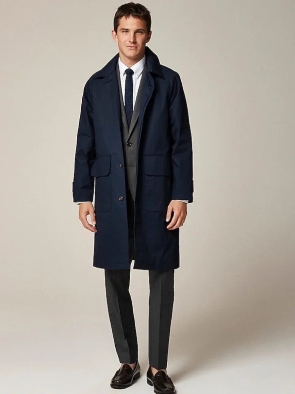 J. Crew Men's‎ Blue Rivington car coat in water-resistant cotton twill CB990 44R